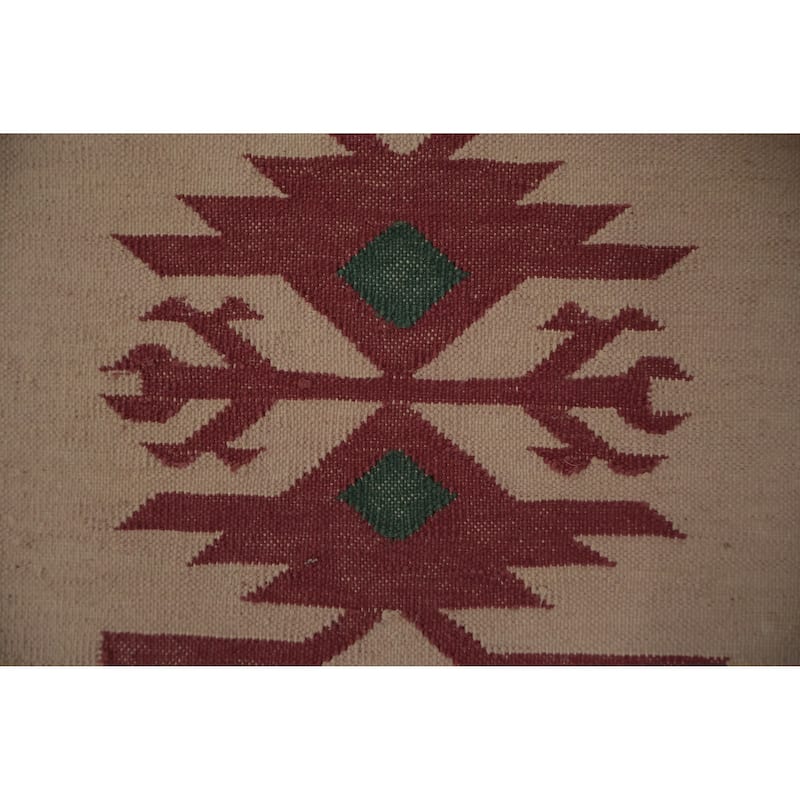 Hand Woven Oriental 100% Wool Carpet Southwestern Tribal Oranges & Rust Kilim Area Rug - 6' 4'' X 4' 4''