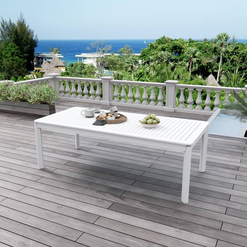 DESwan 108 in. x 39 in. Aluminum Extendable Rectangular Outdoor Dining Table