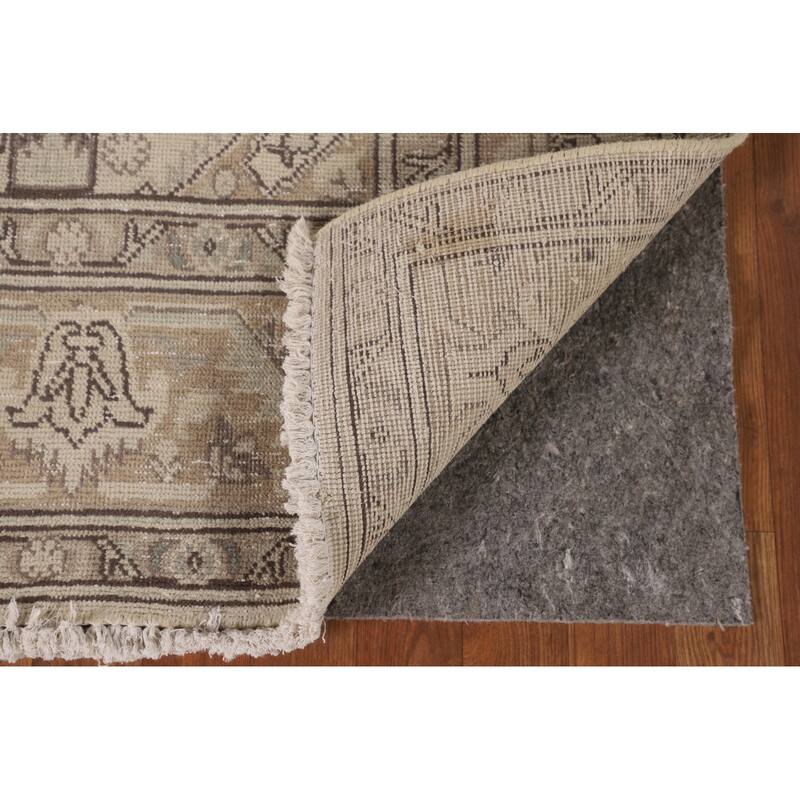 Distressed Tabriz Persian Vintage Rug Handmade Medallion Wool Carpet - 6'5"x 9'6"