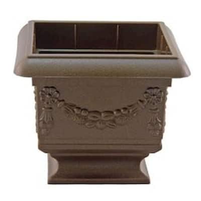 Decorative Square Bronze Color On A Pedestal Planter