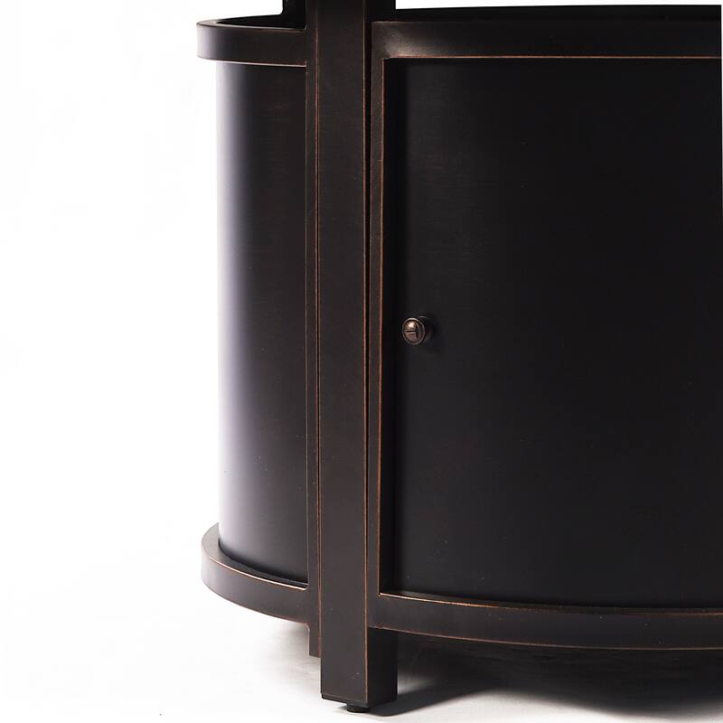 Aluminum Outdoor 44 in. Round Propane Fire Table with Fire Beads, Lid and Fabric Cover, 57,000 BTUs in Antique Copper Finish