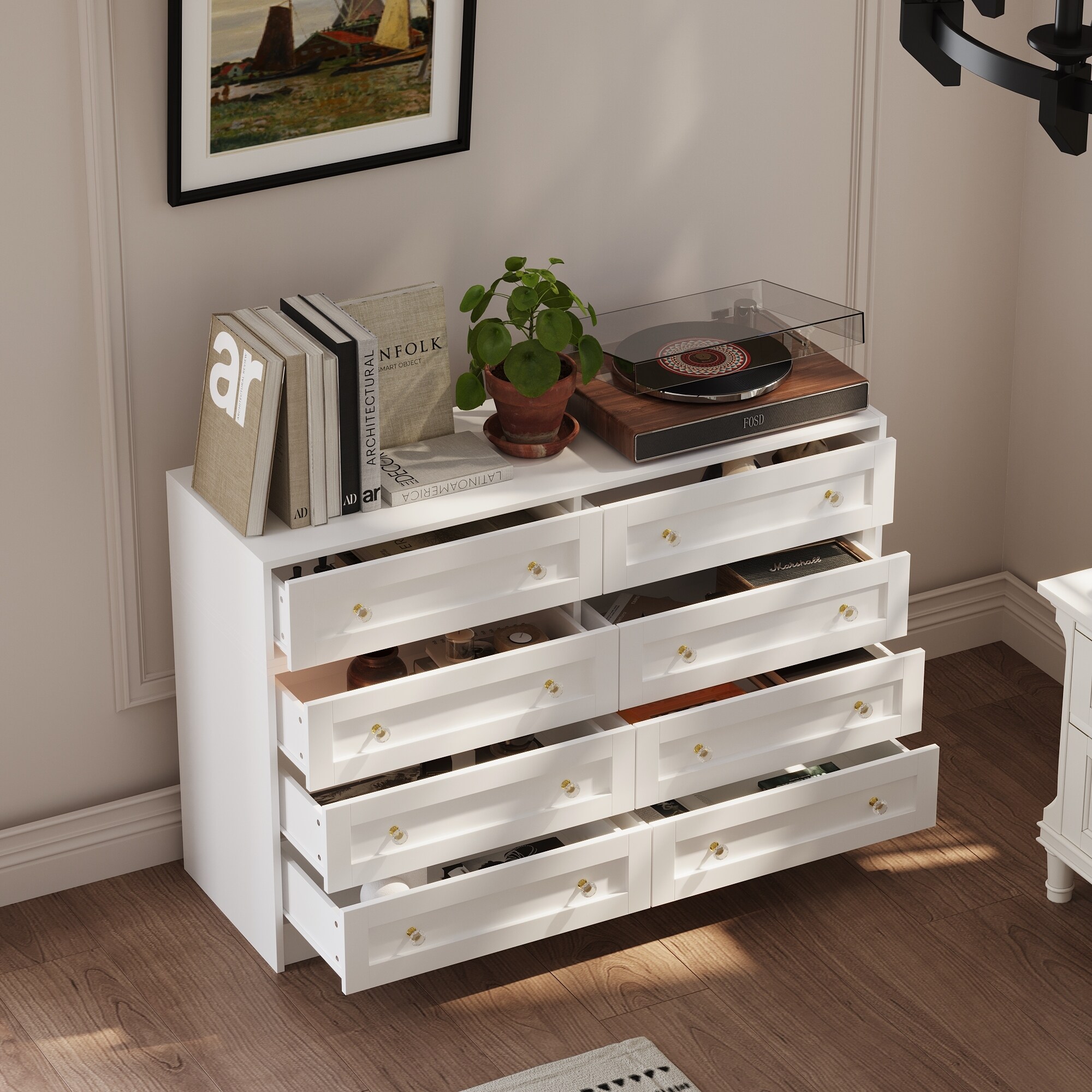dresser white solid wood Maude Tall Dresser, Washed White Ash - daals