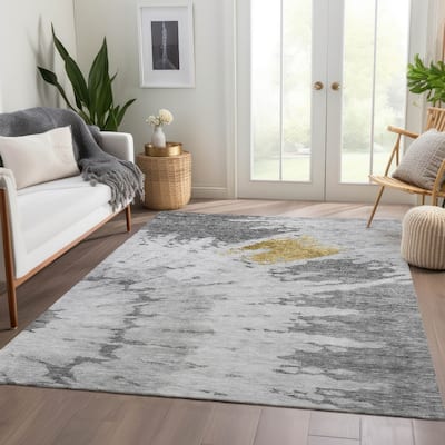 Machine Washable Indoor/ Outdoor Chantille Tie Dye Modern Rug
