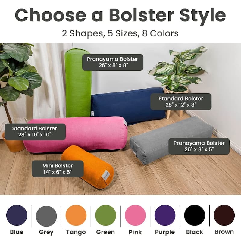 Sol Living Cylindrical Cotton Yoga Bolster