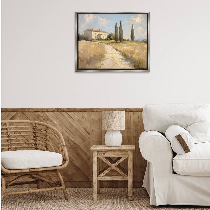 Stupell Country Villa Path Framed Floater Canvas Wall Art Design By Petal Prints Design