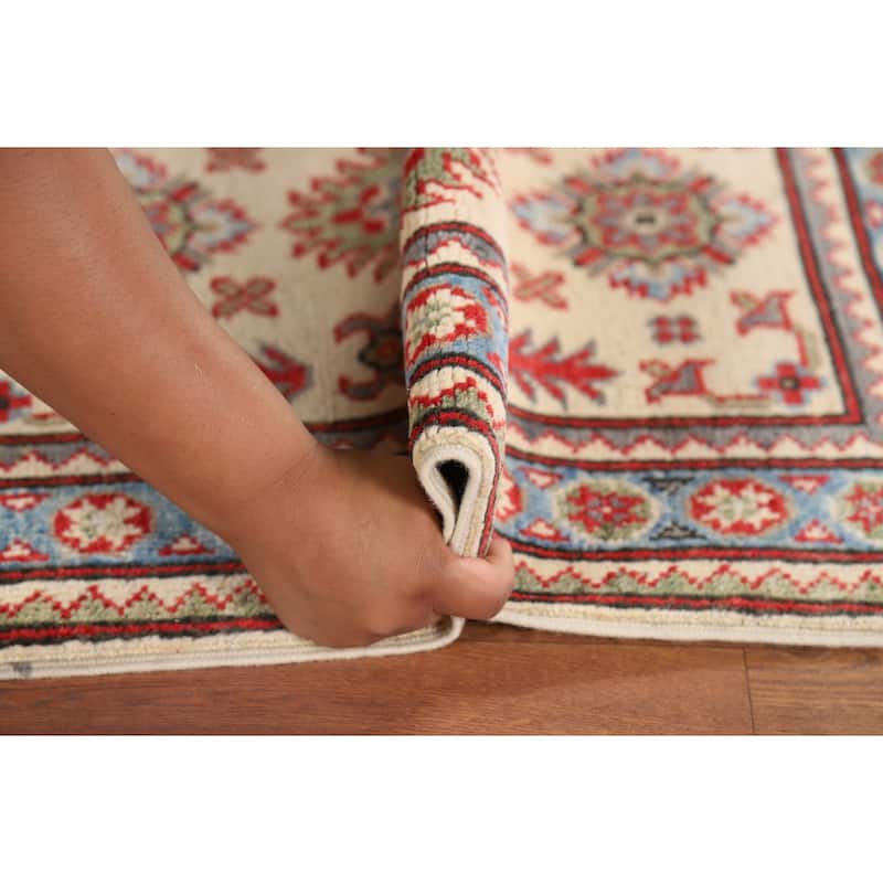 Geometric Kazak Accent Rug Handmade Oriental Wool Carpet - 2'1" x 3'0"