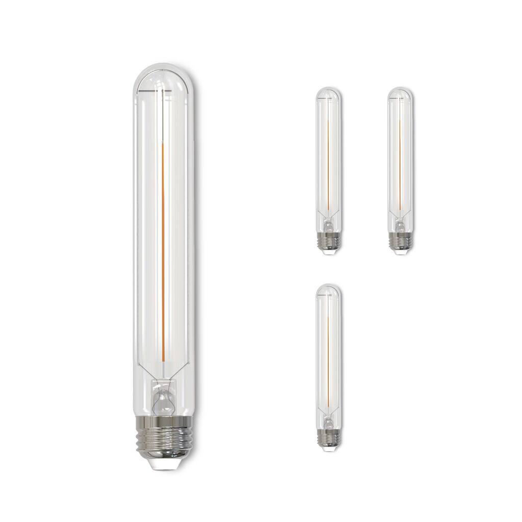 Bulbrite LED Filament Pack of (4) 5 Watt Dimmable 7.5 Inch T9 Light Bulb with Clear Glass Finish and Medium (E26) Base