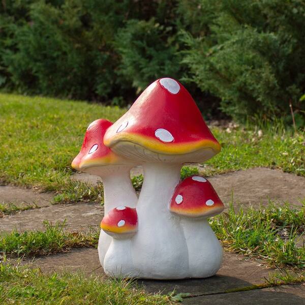 16 75 White And Red Hand Painted Mushrooms Outdoor Garden Decor Overstock 32185962