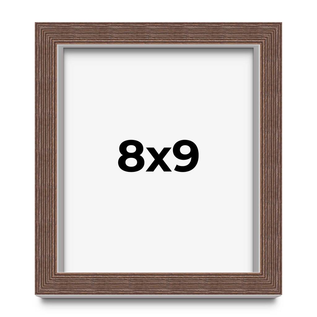 8x9 Shadow Box Frame Brown Real Wood Rustic Shadowbox Display Frame UV Acrylic Front Acid Free Backing and Hardware Bruno