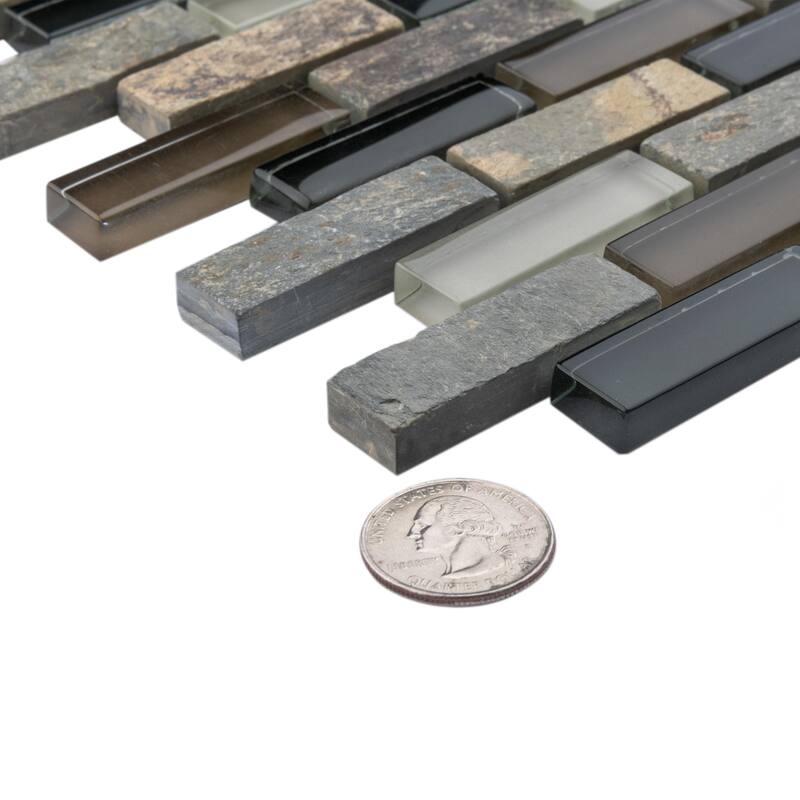 Merola Tile Tessera Subway Stonehenge 10-3/4" x 11-3/4" Glass Wall Tile