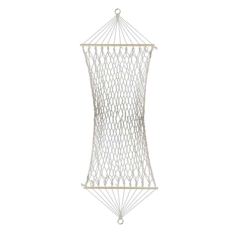 78" x 31" Natural Macrame Hammock with Bars - 78" x 31"