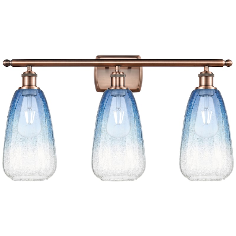 Innovations Lighting 516-3W-14-26 Brookhaven Almond Vanity Brookhaven - Antique Copper / Sapphire Blue