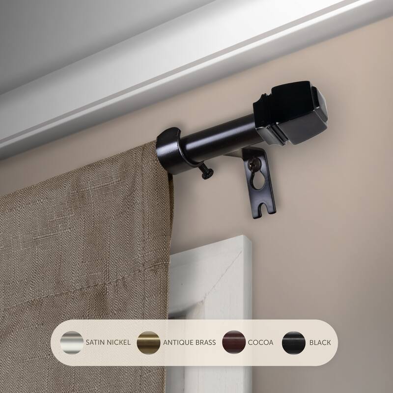 InStyleDesign Urpi Curtain Rod 5/8-inch dia. - 48 to 84 inches - Black