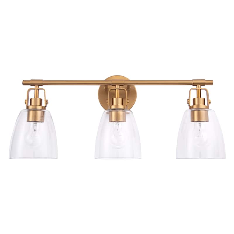 Brilliance Modern Farmhouse 3-Light Gold Vanity Light - 24"L x 7"W x 10.5"H