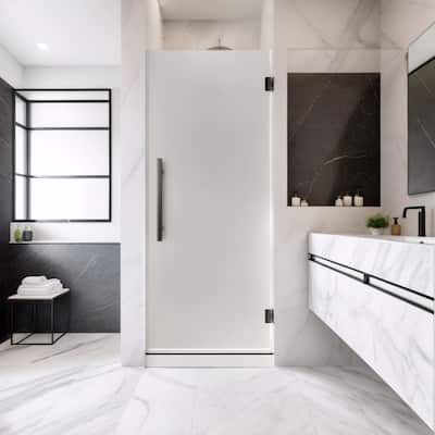 i-Homare 30 in.W x 72 in.H Frameless Pivot Shower Door, 5/16 in SGCC Frosted Tempered Glass