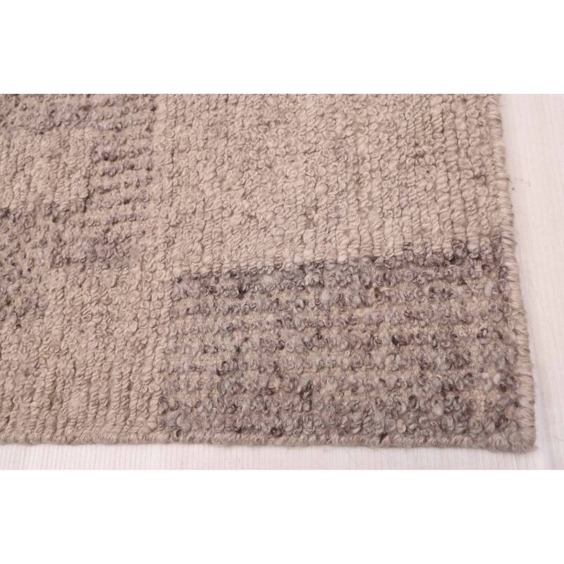 ECARPETGALLERY Hand-knotted Looma Dark Grey Wool Rug - 7'11 x 9'5