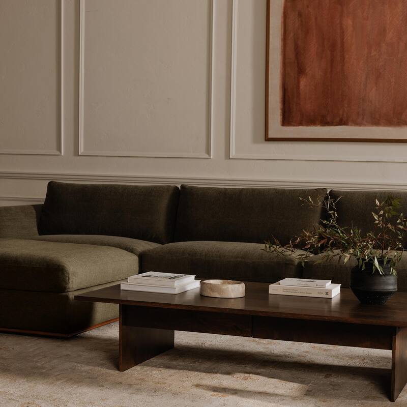 NADAAL STUDIOS Rio, 3-Piece Modular Sectional Sofa With Rubber Wood Base - 95.2"W x81.8"D x23.6"H