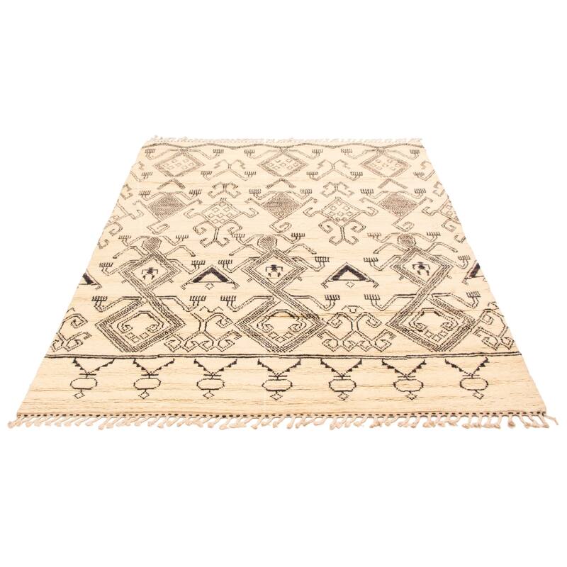 ECARPETGALLERY Hand-knotted Pak Finest Marrakesh Cream Wool Rug - 7'11 x 10'2