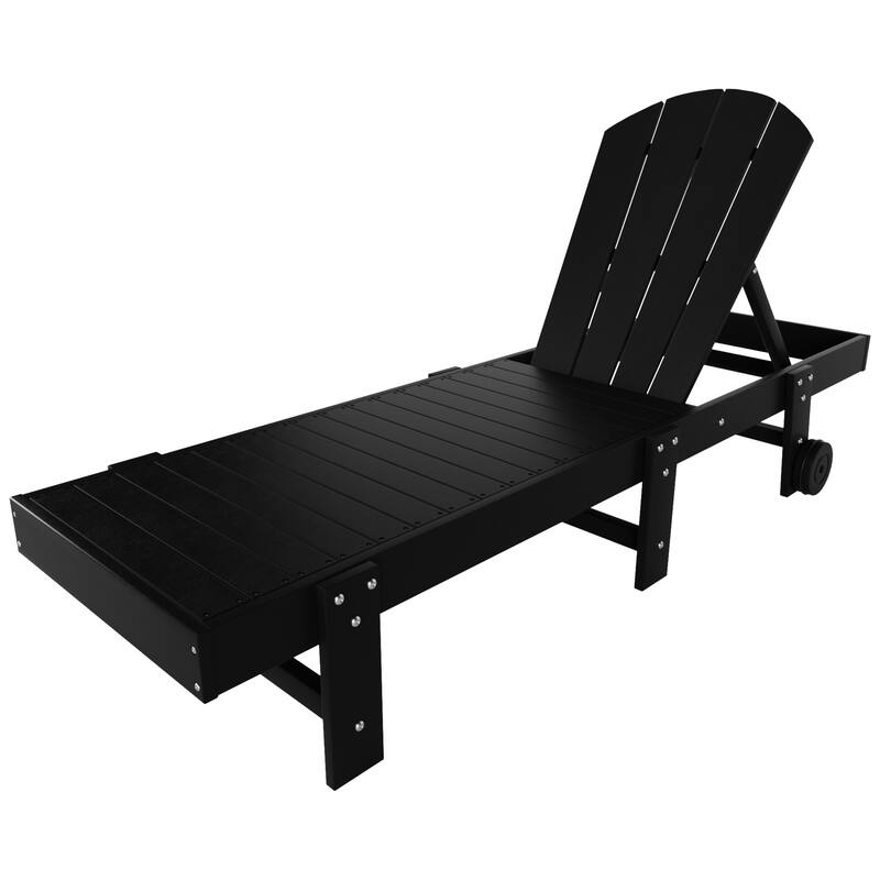 Polytrends Laguna Hdpe All Weather Outdoor Patio Pool Reclining Armless Chaise Lounge With Wheels (Set Of 2)