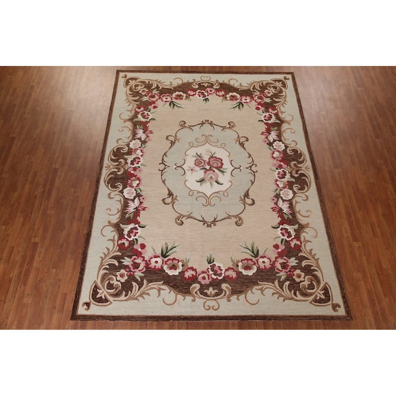 Traditional Aubusson Hand-Tufted Rug Oriental Wool Carpet