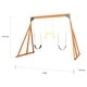 preview thumbnail 3 of 9, Trailside Wooden Swing Set with 2 Swings & Trapeze - 7 Color Options