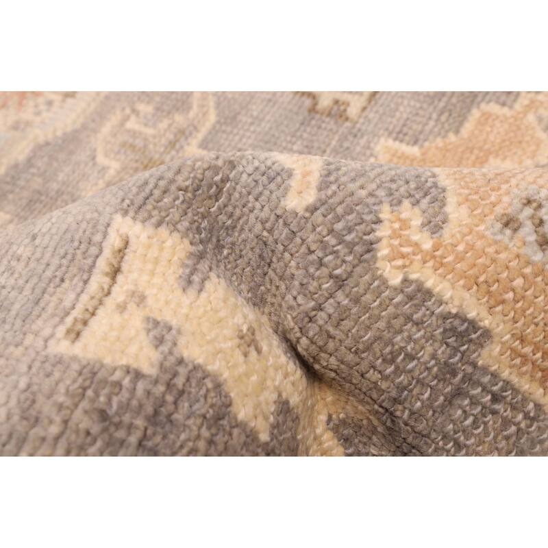 ECARPETGALLERY Hand-knotted Kavya Oushak Dark Grey Wool Rug - 7'11 x 9'10