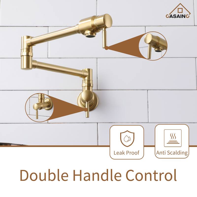 1.8 GPM Wall Mounted Mount Pot Filler Kitchen Faucet