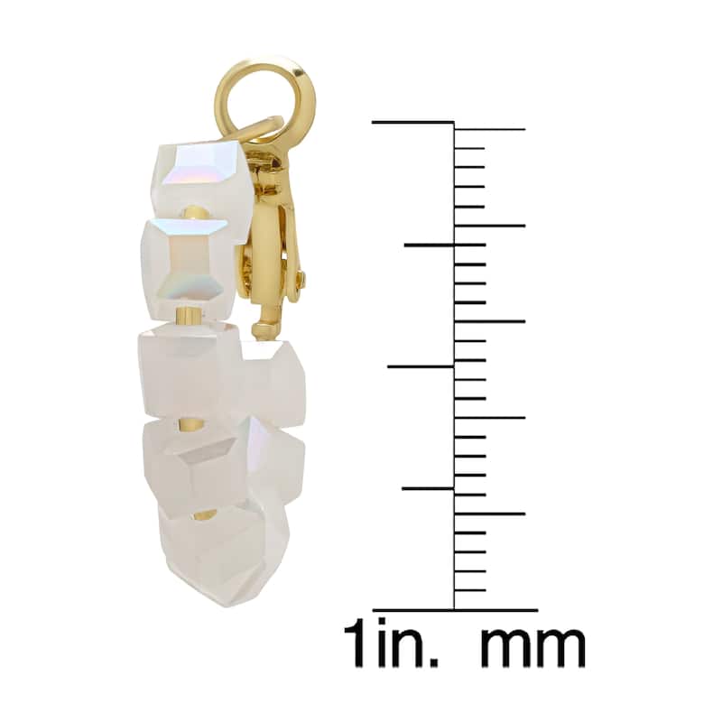 Victoria Townsend Gold Plated Cube Crystal Huggie Earrings