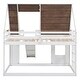 preview thumbnail 17 of 17, Twin Over Twin Wood House Bunk Bed with Roof, Ladder and Slide