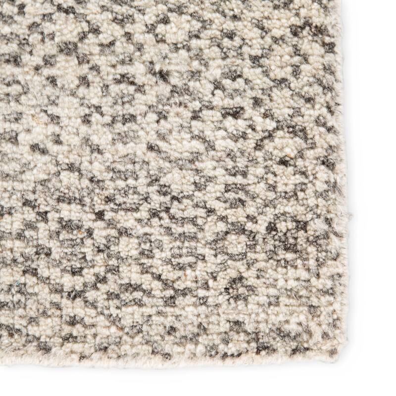 Kelis Hand-Knotted Geometric Ivory/ Dark Grey Area Rug