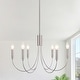 preview thumbnail 13 of 69, 6-Light Modern Candlestick Hanging Linear Chandelier Lighting Island Chandelier for Kitchen Island Nickel