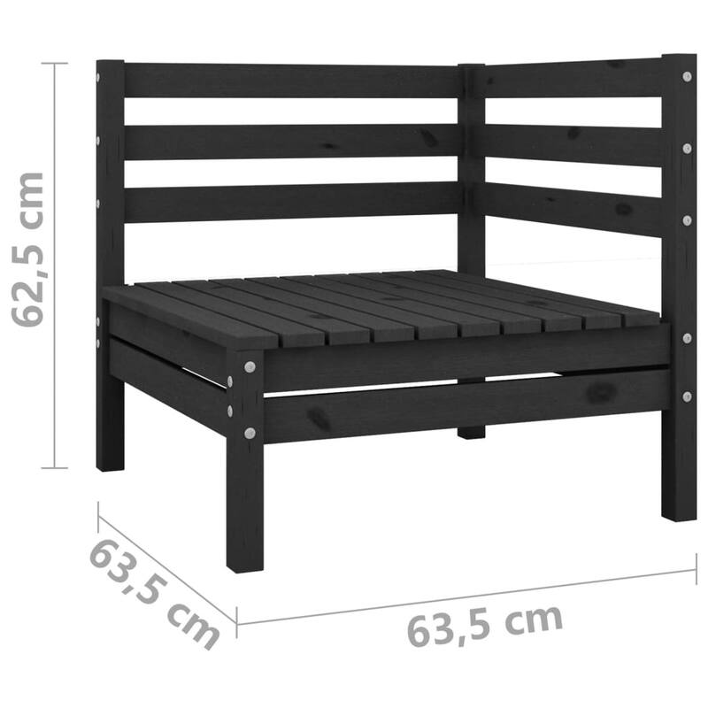 vidaXL Patio Loveseat Outdoor Patio 2-Seater Sofa for Garden Solid Wood Pine - 25" x 25" x 24.6"