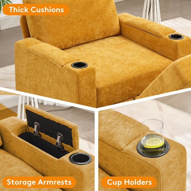 Chenille Sectional Sofa, Hidden Storage & Modular Design