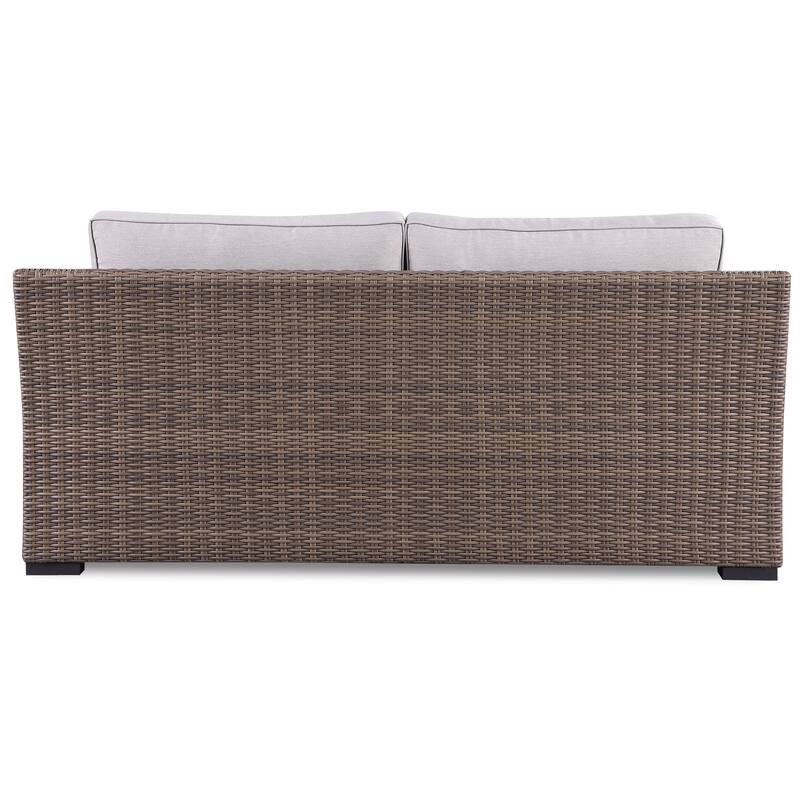 3-Piece Manhattan Rustic Wicker Seating Set with Tempered Glass
