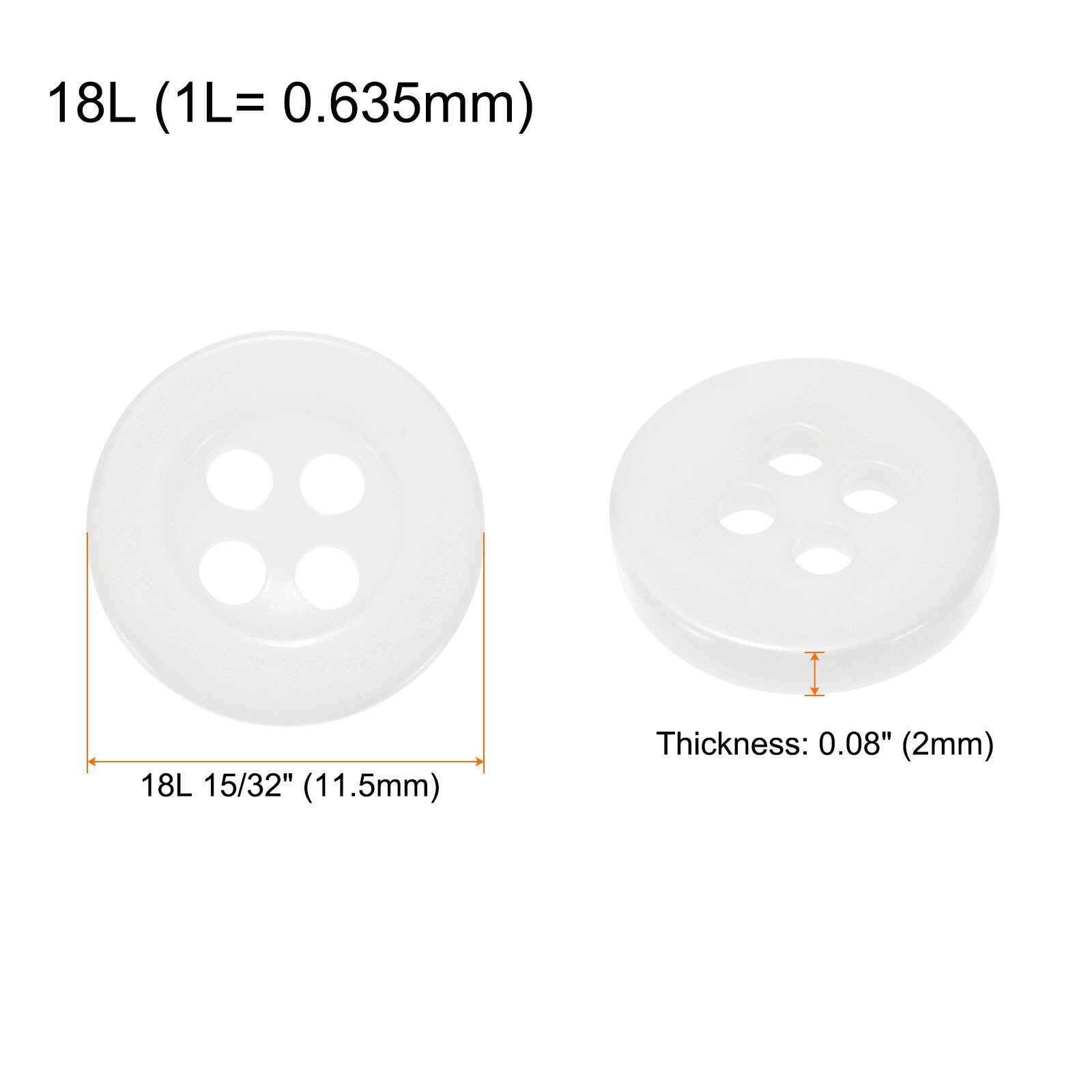 Sewing Buttons Resin Round Flat 4-Hole Craft Replacement Buttons for Coats Sewing Clothing Suits
