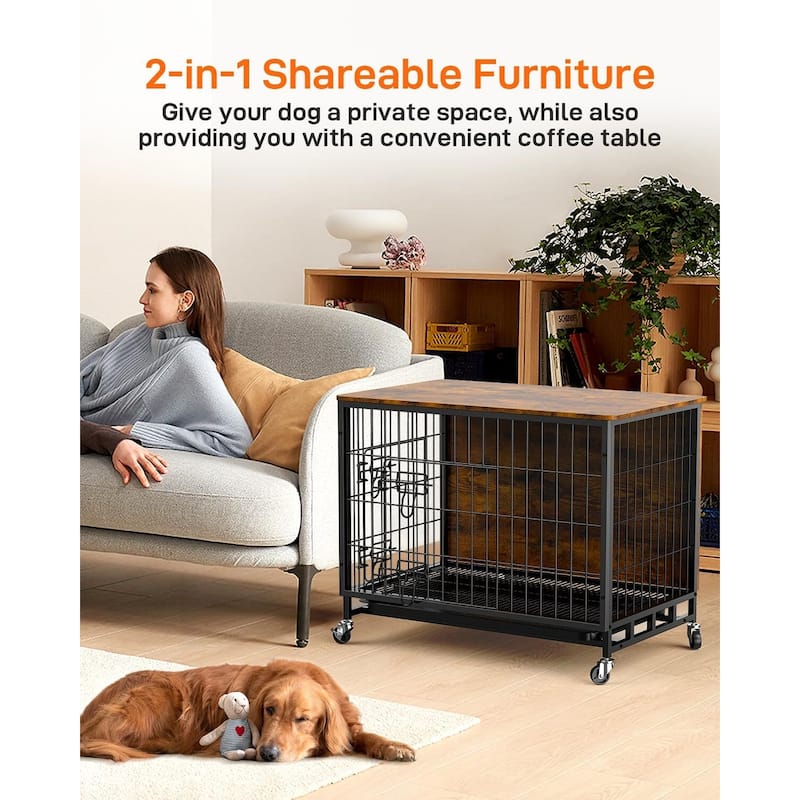 Small Dog DualEntry Kennel Dog Crate Furniture Meets Elegant End Table
