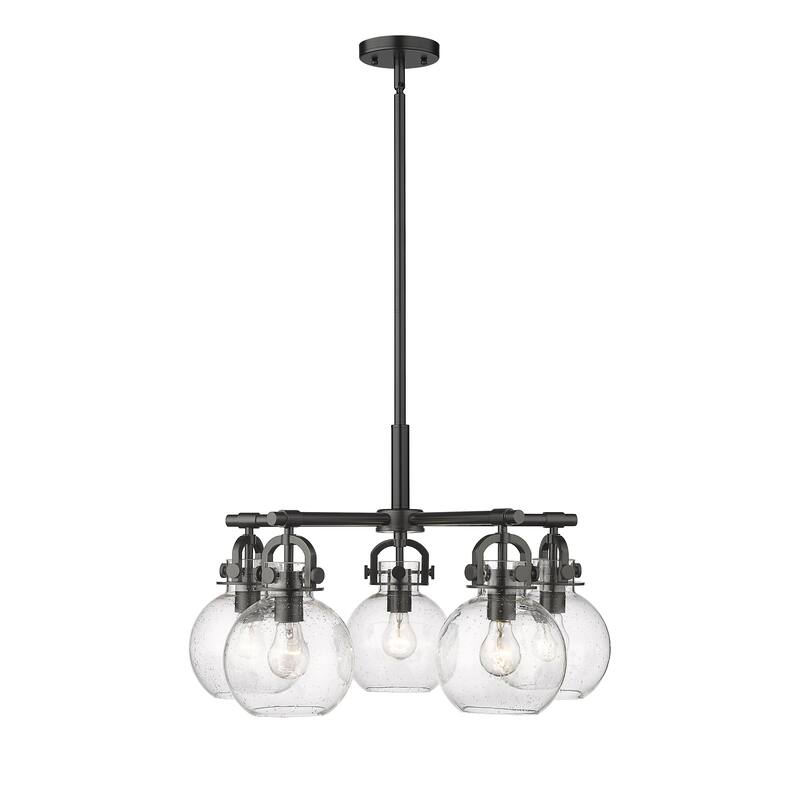Innovations Lighting Newton Sphere - 5 Light 7" Stem Hung Chandelier.