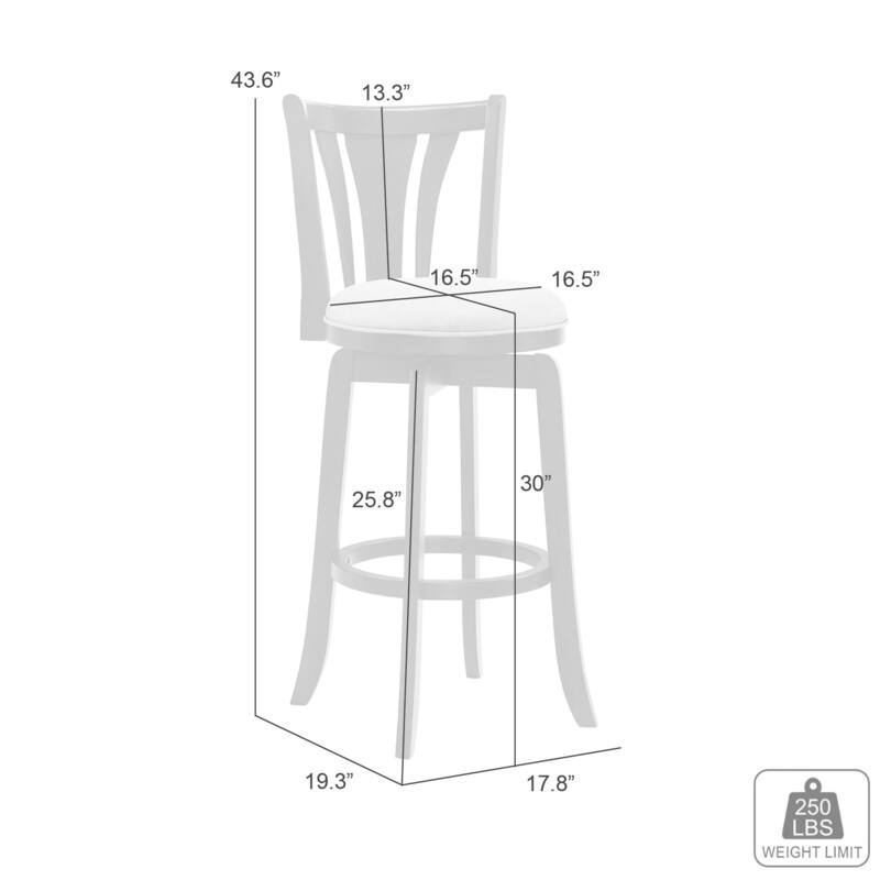 Elle Modern Swivel Bar Stool, Upholstered Counter Height Chair with Wood Frame