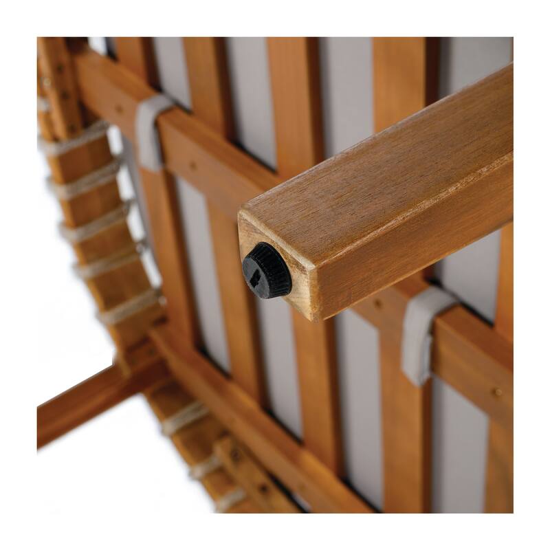 Acacia Wood Outdoor Club Chair with Handwoven Rope Accents & Curved Backrest - Water-Resistant with Removable Cushions