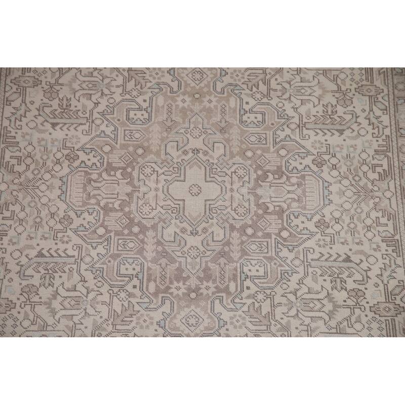 Distressed Tabriz Persian Rug Hand-knotted Wool Carpet - 6'3" x 9'6"