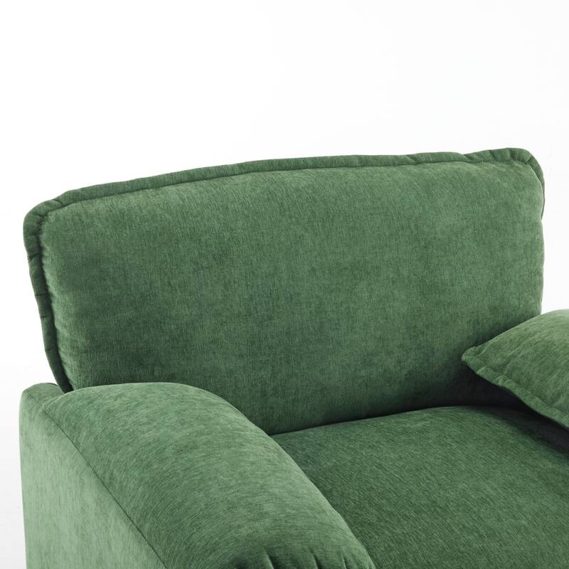 Oversized Chenille Bean Bag Chair, High Back Reading Armchair, Comfy Fluffy Sofa Chair with Cushions & Wide Seat