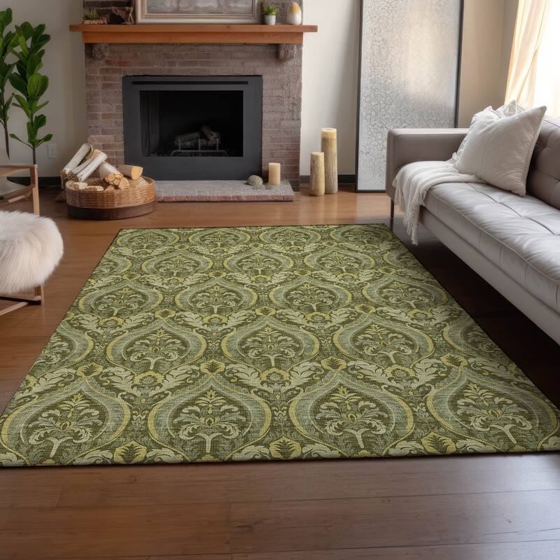 Premium Washable Super Soft Traditional Damask Mayfield Rug