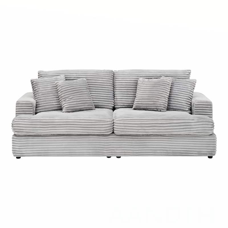3-Seat corduroy Sofe With 4 Pillows