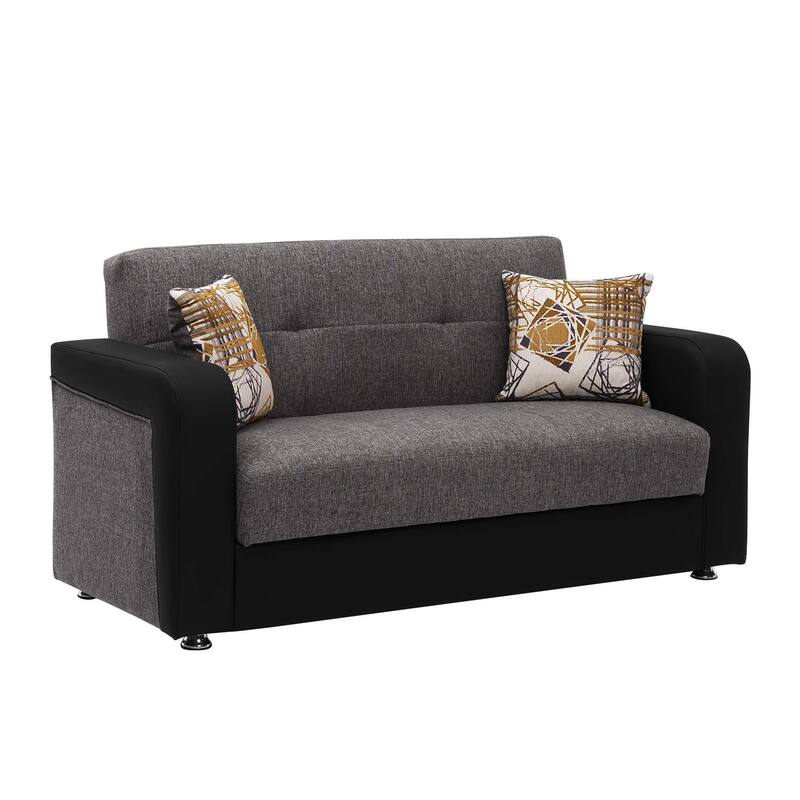 Collection Upholstered Convertible Loveseat With Storage
