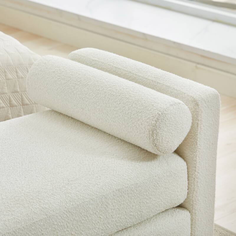 Bedroom Bench with Pillows and Solid Wood Legs for Living Rooms and Entryway