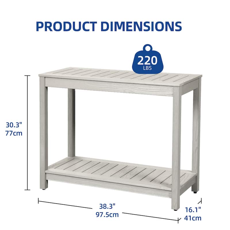 Moasis Outdoor 2-Tier Console Table 38"/48"