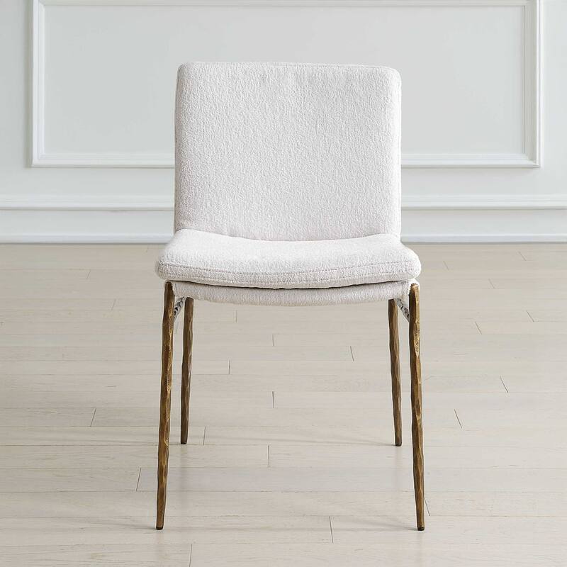 Uttermost Ascend Textured White Dining Chair - 19.70" W x 33.85" H x 23.00" D