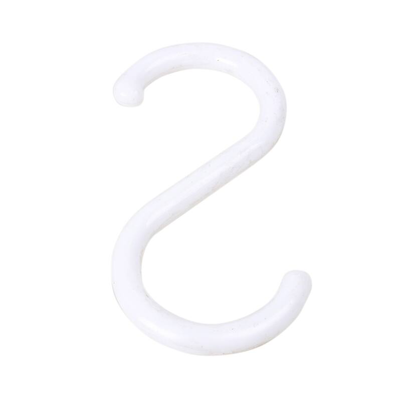2 PCS Plastic S Shape Hooks Hangers Clasp for Wardrobe Home Organization - White