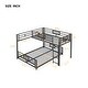 preview thumbnail 6 of 12, Metal Twin over Full Size Bed Frame, L-shaped Bunk Bed with Full Length Guardrail and Ladder for Children, Boys and Girls