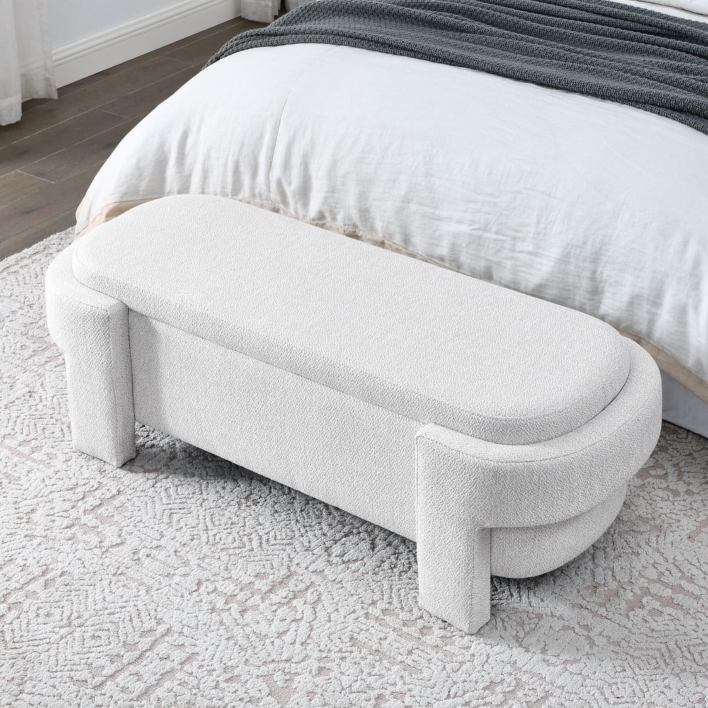 Fabric Upholstered Bench with Large Storage Space for the Living Room, Entryway and Bedroom